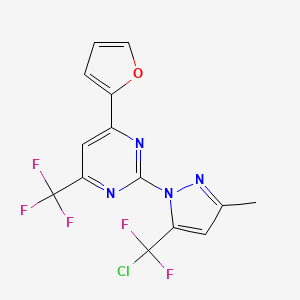 2-{5-[chloro(difluoro)methyl]-3-methyl-1H-pyrazol-1-yl}-4-(furan-2-yl)-6-(trifluoromethyl)pyrimidine