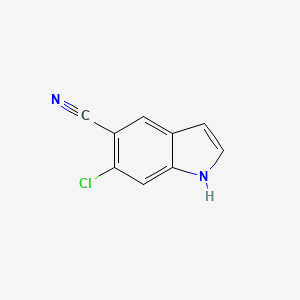 molecular formula C9H5ClN2 B1492908 6-Chloroindole-5-carbonitrile CAS No. 1423120-66-4