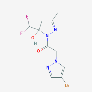 2-(4-bromo-1H-pyrazol-1-yl)-1-[5-(difluoromethyl)-5-hydroxy-3-methyl-4,5-dihydro-1H-pyrazol-1-yl]ethanone