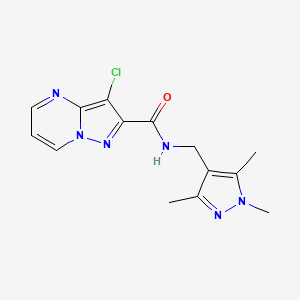 3-chloro-N-[(1,3,5-trimethyl-1H-pyrazol-4-yl)methyl]pyrazolo[1,5-a]pyrimidine-2-carboxamide