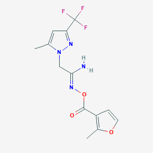 molecular formula C13H13F3N4O3 B14929095 (1Z)-N'-{[(2-methylfuran-3-yl)carbonyl]oxy}-2-[5-methyl-3-(trifluoromethyl)-1H-pyrazol-1-yl]ethanimidamide 