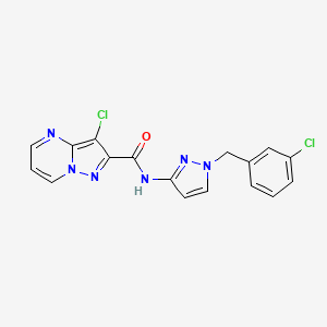 3-chloro-N-[1-(3-chlorobenzyl)-1H-pyrazol-3-yl]pyrazolo[1,5-a]pyrimidine-2-carboxamide