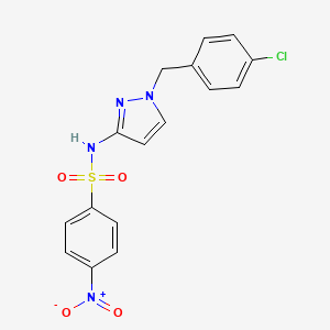 molecular formula C16H13ClN4O4S B14929105 N-[1-(4-chlorobenzyl)-1H-pyrazol-3-yl]-4-nitrobenzenesulfonamide 