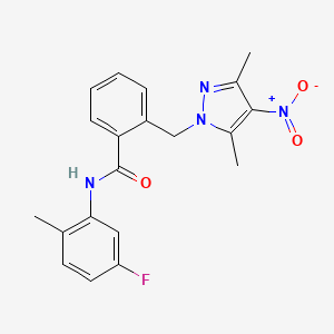 2-[(3,5-dimethyl-4-nitro-1H-pyrazol-1-yl)methyl]-N-(5-fluoro-2-methylphenyl)benzamide