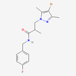 3-(4-bromo-3,5-dimethyl-1H-pyrazol-1-yl)-N-(4-fluorobenzyl)-2-methylpropanamide