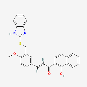 (2E)-3-{3-[(1H-benzimidazol-2-ylsulfanyl)methyl]-4-methoxyphenyl}-1-(1-hydroxynaphthalen-2-yl)prop-2-en-1-one