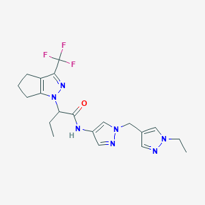 N-{1-[(1-ethyl-1H-pyrazol-4-yl)methyl]-1H-pyrazol-4-yl}-2-[3-(trifluoromethyl)-5,6-dihydrocyclopenta[c]pyrazol-1(4H)-yl]butanamide