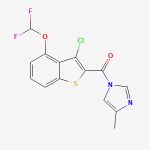 molecular formula C14H9ClF2N2O2S B14929147 [3-chloro-4-(difluoromethoxy)-1-benzothiophen-2-yl](4-methyl-1H-imidazol-1-yl)methanone 