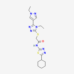 N-(5-cyclohexyl-1,3,4-thiadiazol-2-yl)-2-{[4-ethyl-5-(1-ethyl-1H-pyrazol-4-yl)-4H-1,2,4-triazol-3-yl]sulfanyl}acetamide