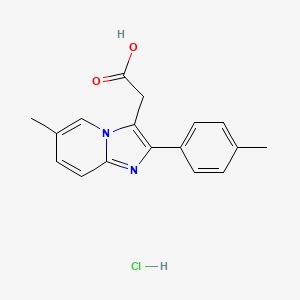 molecular formula C17H17ClN2O2 B1492916 2-(6-Methyl-2-(p-tolyl)imidazo[1,2-a]pyridin-3-yl)acetic acid hydrochloride CAS No. 1187929-27-6