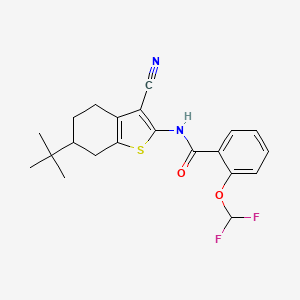 molecular formula C21H22F2N2O2S B14929183 N-(6-tert-butyl-3-cyano-4,5,6,7-tetrahydro-1-benzothiophen-2-yl)-2-(difluoromethoxy)benzamide 