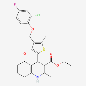 Ethyl 4-{4-[(2-chloro-4-fluorophenoxy)methyl]-5-methylthiophen-2-yl}-2-methyl-5-oxo-1,4,5,6,7,8-hexahydroquinoline-3-carboxylate