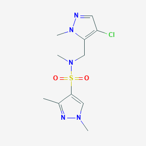 molecular formula C11H16ClN5O2S B14929198 N-[(4-chloro-1-methyl-1H-pyrazol-5-yl)methyl]-N,1,3-trimethyl-1H-pyrazole-4-sulfonamide 