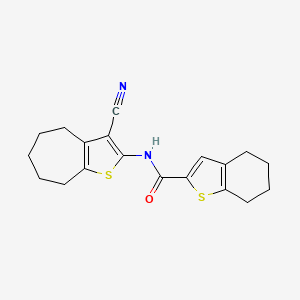 N-(3-cyano-5,6,7,8-tetrahydro-4H-cyclohepta[b]thiophen-2-yl)-4,5,6,7-tetrahydro-1-benzothiophene-2-carboxamide