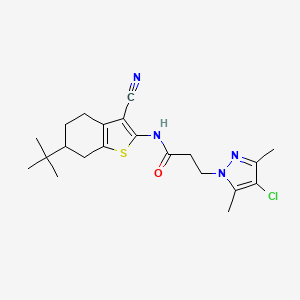 N-(6-tert-butyl-3-cyano-4,5,6,7-tetrahydro-1-benzothiophen-2-yl)-3-(4-chloro-3,5-dimethyl-1H-pyrazol-1-yl)propanamide