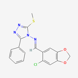 N-[(E)-(6-chloro-1,3-benzodioxol-5-yl)methylidene]-3-(methylsulfanyl)-5-phenyl-4H-1,2,4-triazol-4-amine