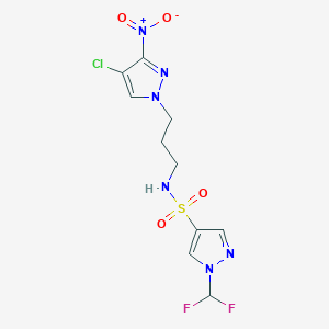 N-[3-(4-chloro-3-nitro-1H-pyrazol-1-yl)propyl]-1-(difluoromethyl)-1H-pyrazole-4-sulfonamide