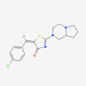 molecular formula C17H18ClN3OS B14929262 (5E)-5-(4-chlorobenzylidene)-2-(hexahydropyrrolo[1,2-a]pyrazin-2(1H)-yl)-1,3-thiazol-4(5H)-one 