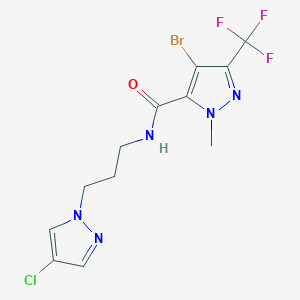 4-bromo-N-[3-(4-chloro-1H-pyrazol-1-yl)propyl]-1-methyl-3-(trifluoromethyl)-1H-pyrazole-5-carboxamide