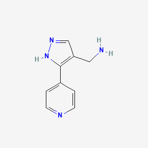 molecular formula C9H10N4 B1492929 (3-(pyridin-4-yl)-1H-pyrazol-4-yl)methanamine CAS No. 1519773-72-8