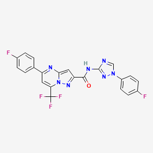 5-(4-fluorophenyl)-N-[1-(4-fluorophenyl)-1H-1,2,4-triazol-3-yl]-7-(trifluoromethyl)pyrazolo[1,5-a]pyrimidine-2-carboxamide