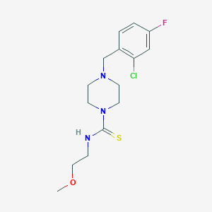 molecular formula C15H21ClFN3OS B14929328 4-(2-chloro-4-fluorobenzyl)-N-(2-methoxyethyl)piperazine-1-carbothioamide 