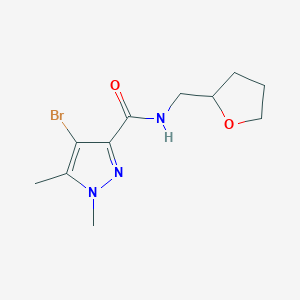 4-bromo-1,5-dimethyl-N-(tetrahydrofuran-2-ylmethyl)-1H-pyrazole-3-carboxamide