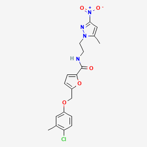 molecular formula C19H19ClN4O5 B14929371 5-[(4-chloro-3-methylphenoxy)methyl]-N-[2-(5-methyl-3-nitro-1H-pyrazol-1-yl)ethyl]furan-2-carboxamide 