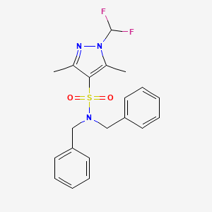 molecular formula C20H21F2N3O2S B14929379 N,N-dibenzyl-1-(difluoromethyl)-3,5-dimethyl-1H-pyrazole-4-sulfonamide 