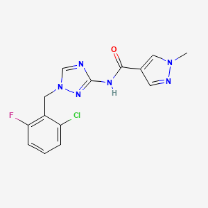 molecular formula C14H12ClFN6O B14929384 N-[1-(2-chloro-6-fluorobenzyl)-1H-1,2,4-triazol-3-yl]-1-methyl-1H-pyrazole-4-carboxamide 