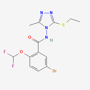 5-bromo-2-(difluoromethoxy)-N-[3-(ethylsulfanyl)-5-methyl-4H-1,2,4-triazol-4-yl]benzamide