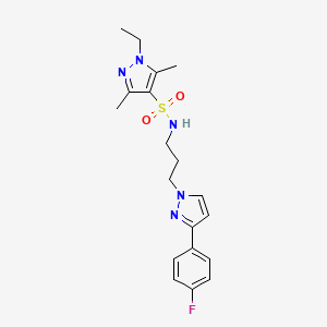 molecular formula C19H24FN5O2S B14929394 1-ethyl-N-{3-[3-(4-fluorophenyl)-1H-pyrazol-1-yl]propyl}-3,5-dimethyl-1H-pyrazole-4-sulfonamide 