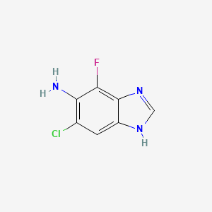 molecular formula C7H5ClFN3 B1492942 6-Chloro-4-fluoro-1H-benzo[d]imidazol-5-amine CAS No. 1426290-07-4