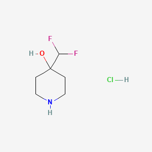 molecular formula C6H12ClF2NO B1492945 4-(Difluoromethyl)piperidin-4-ol hydrochloride CAS No. 1803595-35-8