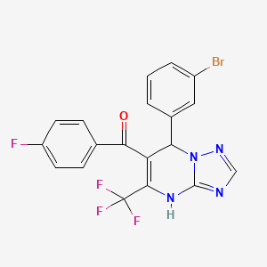 molecular formula C19H11BrF4N4O B14929456 [7-(3-Bromophenyl)-5-(trifluoromethyl)-4,7-dihydro[1,2,4]triazolo[1,5-a]pyrimidin-6-yl](4-fluorophenyl)methanone 