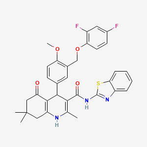 N-(1,3-benzothiazol-2-yl)-4-{3-[(2,4-difluorophenoxy)methyl]-4-methoxyphenyl}-2,7,7-trimethyl-5-oxo-1,4,5,6,7,8-hexahydroquinoline-3-carboxamide