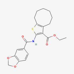 Ethyl 2-[(1,3-benzodioxol-5-ylcarbonyl)amino]-4,5,6,7,8,9-hexahydrocycloocta[b]thiophene-3-carboxylate