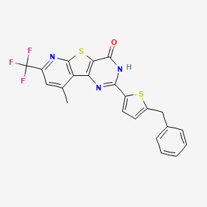 4-(5-benzylthiophen-2-yl)-13-methyl-11-(trifluoromethyl)-8-thia-3,5,10-triazatricyclo[7.4.0.02,7]trideca-1(9),2(7),3,10,12-pentaen-6-one