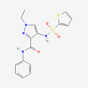 molecular formula C16H16N4O3S2 B14929486 1-ethyl-N-phenyl-4-[(thiophen-2-ylsulfonyl)amino]-1H-pyrazole-3-carboxamide 