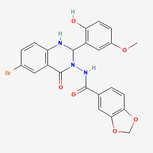 N-[6-bromo-2-(2-hydroxy-5-methoxyphenyl)-4-oxo-1,4-dihydroquinazolin-3(2H)-yl]-1,3-benzodioxole-5-carboxamide