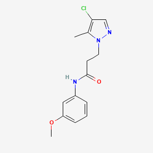 molecular formula C14H16ClN3O2 B14929503 3-(4-chloro-5-methyl-1H-pyrazol-1-yl)-N-(3-methoxyphenyl)propanamide 