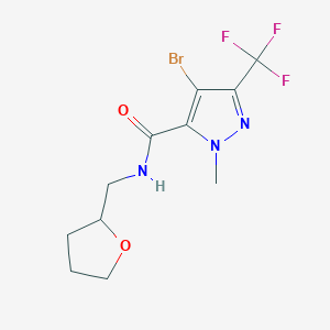 4-bromo-1-methyl-N-(tetrahydrofuran-2-ylmethyl)-3-(trifluoromethyl)-1H-pyrazole-5-carboxamide