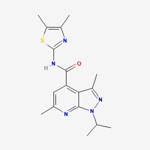 N-(4,5-dimethyl-1,3-thiazol-2-yl)-3,6-dimethyl-1-(propan-2-yl)-1H-pyrazolo[3,4-b]pyridine-4-carboxamide