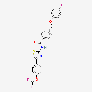 N-{4-[4-(difluoromethoxy)phenyl]-1,3-thiazol-2-yl}-4-[(4-fluorophenoxy)methyl]benzamide