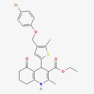 Ethyl 4-{4-[(4-bromophenoxy)methyl]-5-methylthiophen-2-yl}-2-methyl-5-oxo-1,4,5,6,7,8-hexahydroquinoline-3-carboxylate