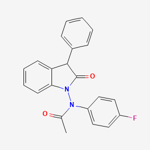 molecular formula C22H17FN2O2 B14929541 N-(4-fluorophenyl)-N-(2-oxo-3-phenyl-3H-indol-1-yl)acetamide 