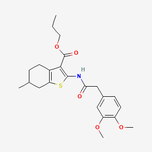 Propyl 2-{[(3,4-dimethoxyphenyl)acetyl]amino}-6-methyl-4,5,6,7-tetrahydro-1-benzothiophene-3-carboxylate