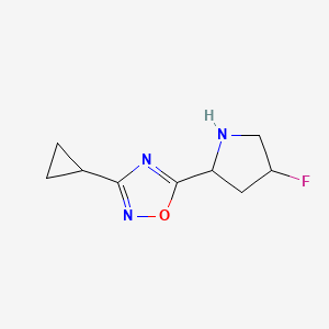 molecular formula C9H12FN3O B1492958 3-Cyclopropyl-5-(4-fluoropyrrolidin-2-yl)-1,2,4-oxadiazole CAS No. 1935358-31-8