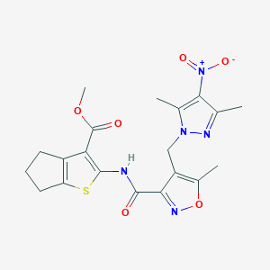 methyl 2-[({4-[(3,5-dimethyl-4-nitro-1H-pyrazol-1-yl)methyl]-5-methyl-1,2-oxazol-3-yl}carbonyl)amino]-5,6-dihydro-4H-cyclopenta[b]thiophene-3-carboxylate