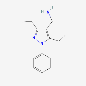 molecular formula C14H19N3 B1492970 (3,5-二乙基-1-苯基-1H-吡唑-4-基)甲胺 CAS No. 1506103-51-0